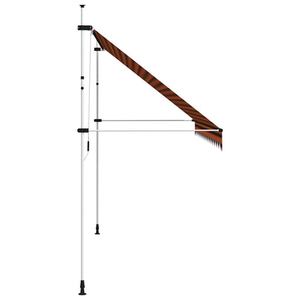 Markis manuellt infällbar 400 cm orange och brun
