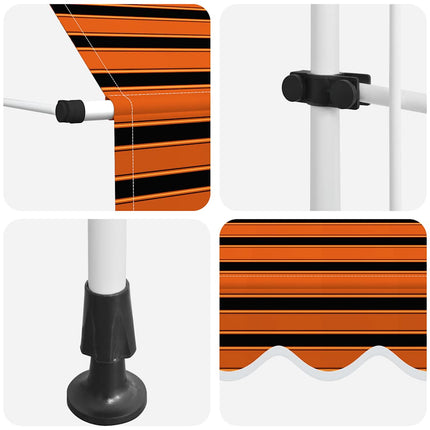 Markis manuellt infällbar 400 cm orange och brun