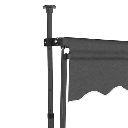 Markis manuellt infällbar med LED 200 cm antracit