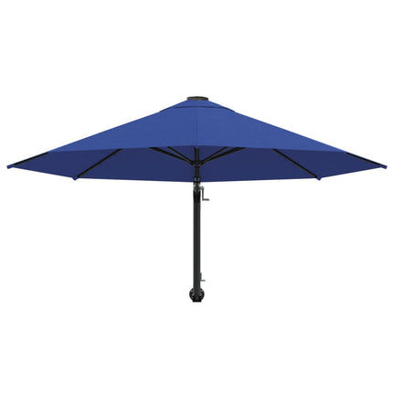 Väggmonterat parasoll med metallstång 300 cm blue