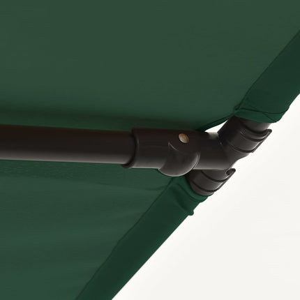 Trädgårdsparasoll med aluminiumstång 180x110 cm grön