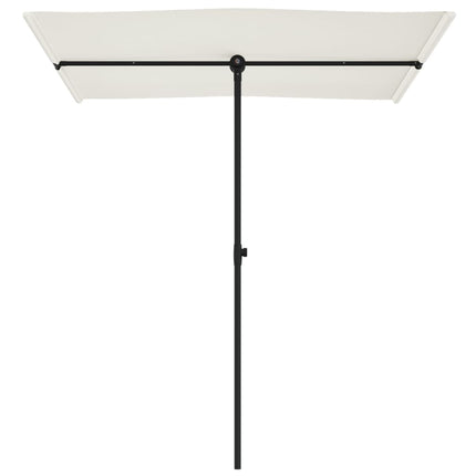 Trädgårdsparasoll med aluminiumstång 180x110 cm sandvit