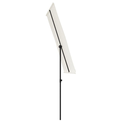 Trädgårdsparasoll med aluminiumstång 180x110 cm sandvit