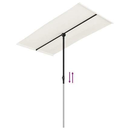Trädgårdsparasoll med aluminiumstång 180x110 cm sandvit