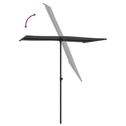 Trädgårdsparasoll med aluminiumstång 180x110 cm antracit