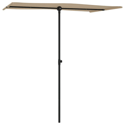 Trädgårdsparasoll med aluminiumstång 180x110 cm taupe