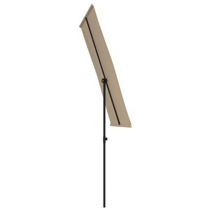 Trädgårdsparasoll med aluminiumstång 180x110 cm taupe