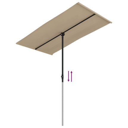Trädgårdsparasoll med aluminiumstång 180x110 cm taupe