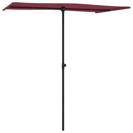 Trädgårdsparasoll med aluminiumstång 180x110 cm vinröd