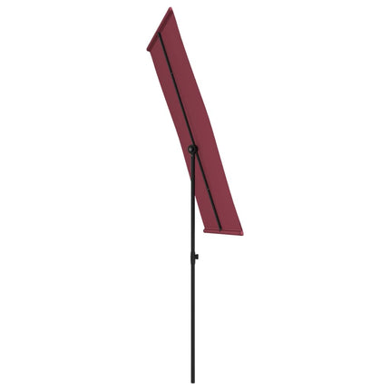 Trädgårdsparasoll med aluminiumstång 180x110 cm vinröd