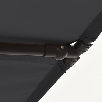 Trädgårdsparasoll med aluminiumstång 180x110 cm svart