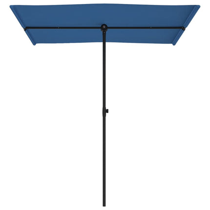Trädgårdsparasoll med aluminiumstång 180x110 cm azurblå
