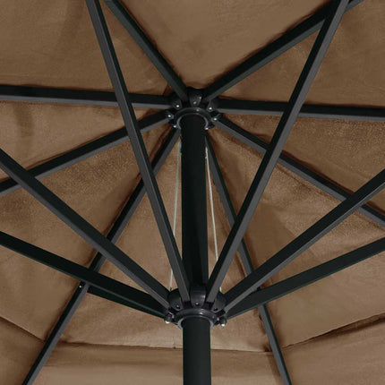 Trädgårdsparasoll med aluminiumstång 600 cm taupe