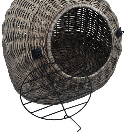 Kattbur grå 45x35x35 cm naturlig pil