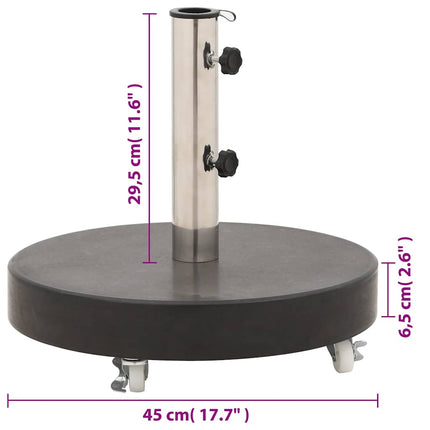 Parasollfot granit 30 kg rund svart