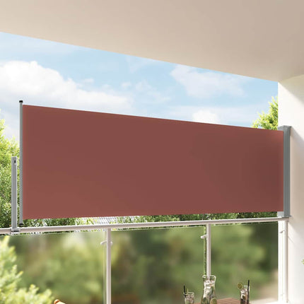 Infällbar sidomarkis 120x300 cm brun