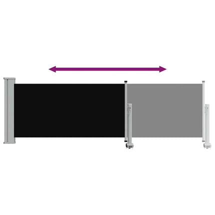 Infällbar sidomarkis 80x300 cm svart