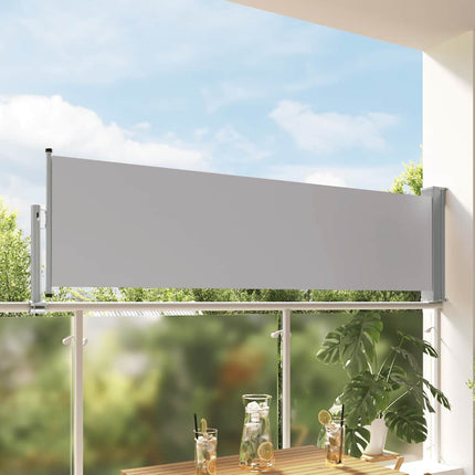 Infällbar sidomarkis 80x300 cm grå