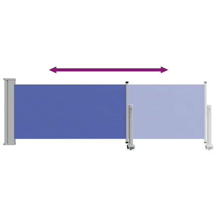 Infällbar sidomarkis 80x300 cm blå