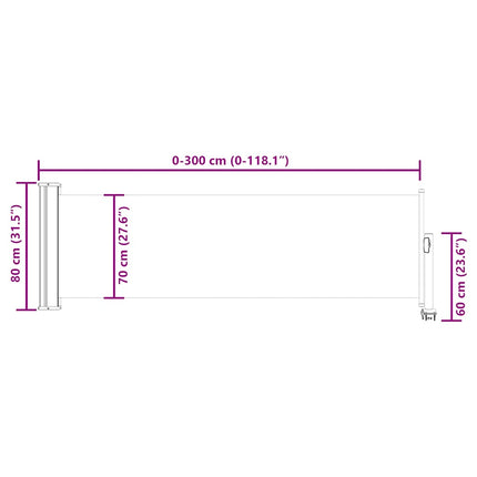 Infällbar sidomarkis 80x300 cm blå