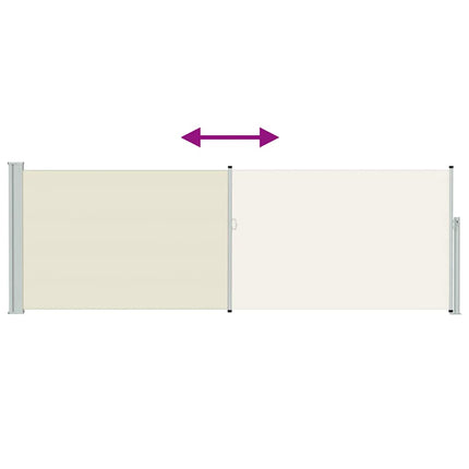 Infällbar sidomarkis 100x300 cm gräddvit
