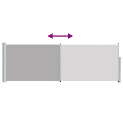 Infällbar sidomarkis 100x300 cm grå
