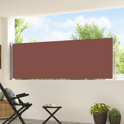 Infällbar sidomarkis 100x500 cm brun