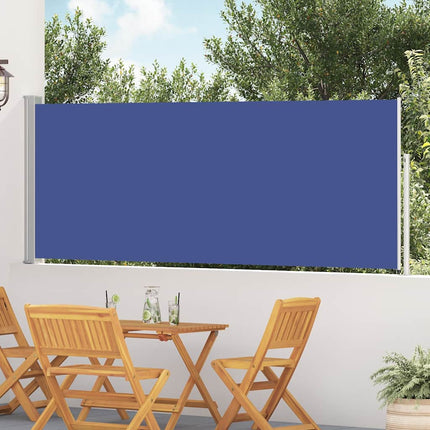 Infällbar sidomarkis 120x500 cm blå