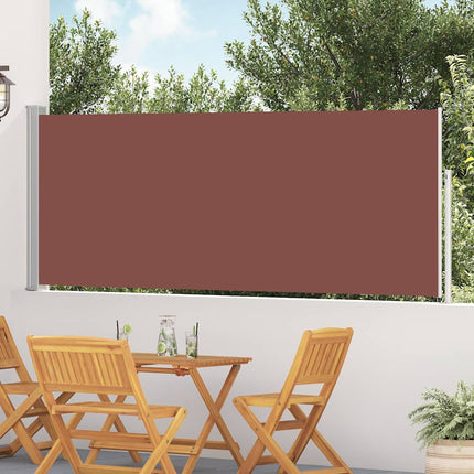 Infällbar sidomarkis 120x500 cm brun
