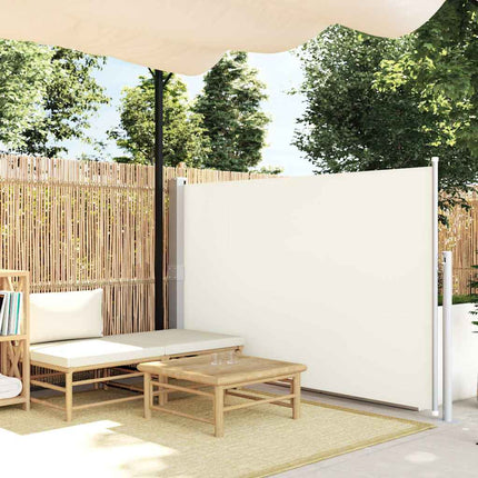 Infällbar sidomarkis 140x514 cm gräddvit