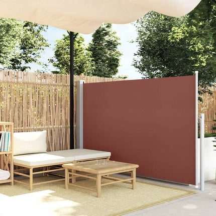 Infällbar sidomarkis 140x500 cm brun