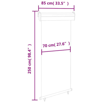 Balkongmarkis 85x250 cm svart