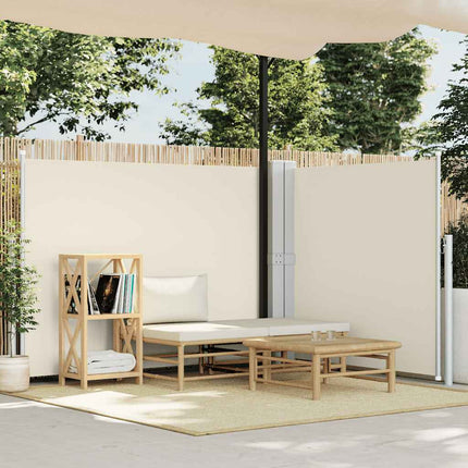 Infällbar sidomarkis gräddvit 140x600 cm