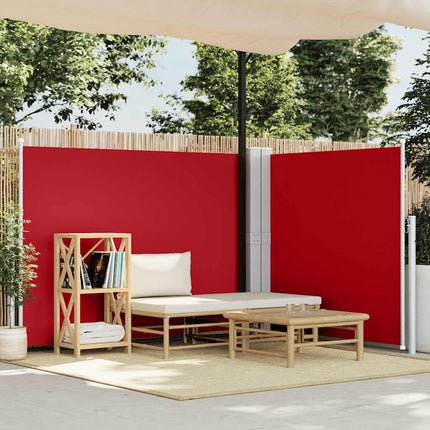 Infällbar sidomarkis röd 140x600 cm