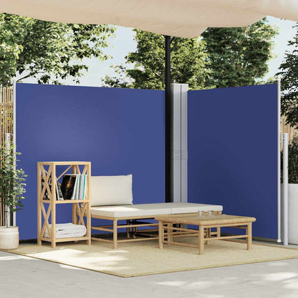 Infällbar sidomarkis blå 160x600 cm