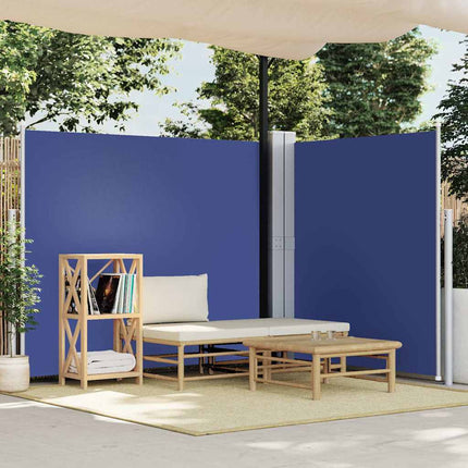 Infällbar sidomarkis blå 160x600 cm
