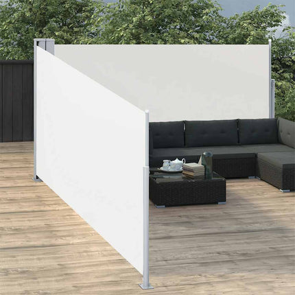 Infällbar sidomarkis gräddvit 170x1000 cm