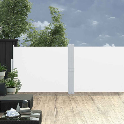 Infällbar sidomarkis gräddvit 170x1000 cm