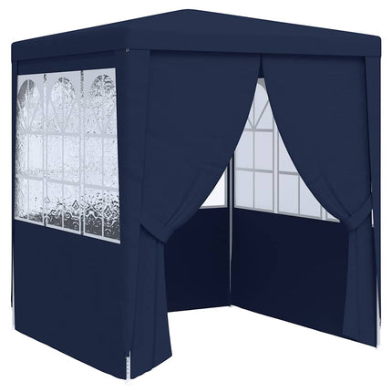 Professionellt partytält med väggar 2x2 m blå 90 g/m²