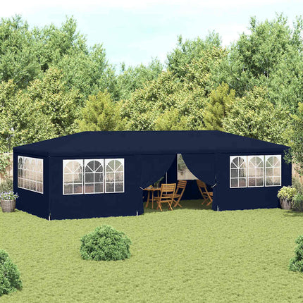 Professionellt partytält med väggar 4x9 m blå 90 g/m²