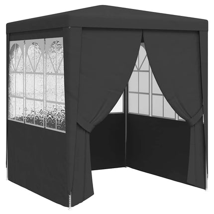 Professionellt partytält med väggar 2x2 m antracit 90 g/m²