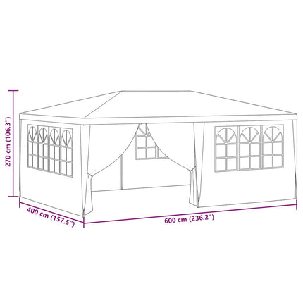 Professionellt partytält med väggar 4x6 m grön 90 g/m²
