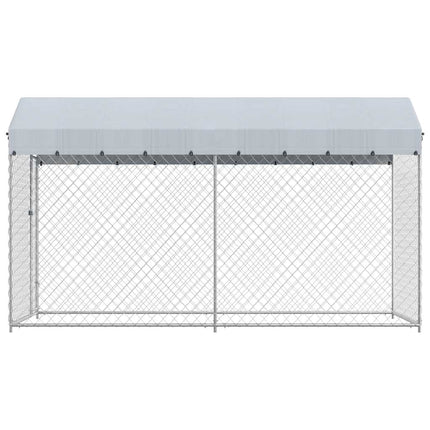 Hundgård för utomhusbruk med tak 382x192x225 cm