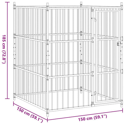 Hundgård för utomhusbruk 150x150x185 cm