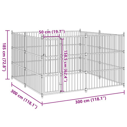 Hundgård för utomhusbruk 300x300x185 cm
