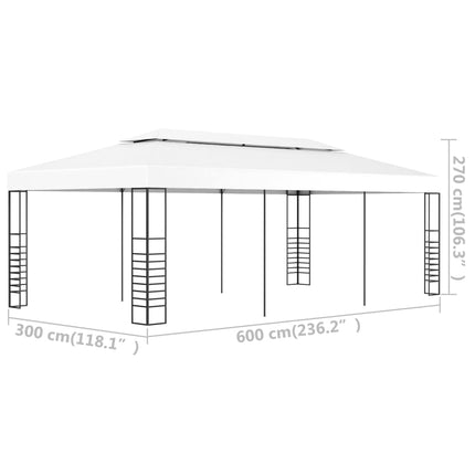 Paviljong 6x3 m vit
