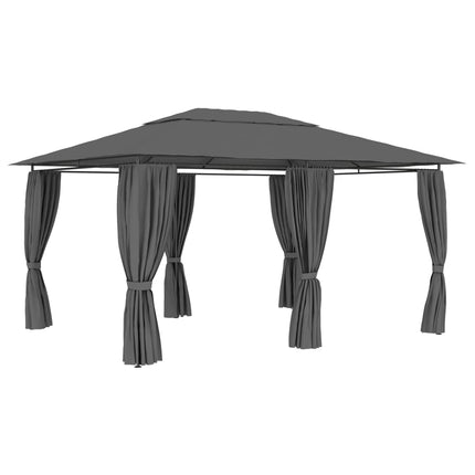 Paviljong med draperier 4x3 m antracit