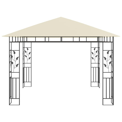 Paviljong med myggnät 3x3x2,73 m gräddvit 180 g/m²