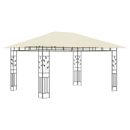 Paviljong med myggnät 4x3x2,73 m gräddvit 180 g/m²
