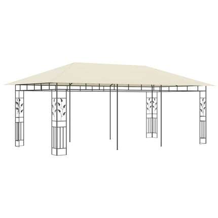 Paviljong med myggnät 6x3x2,73 m gräddvit